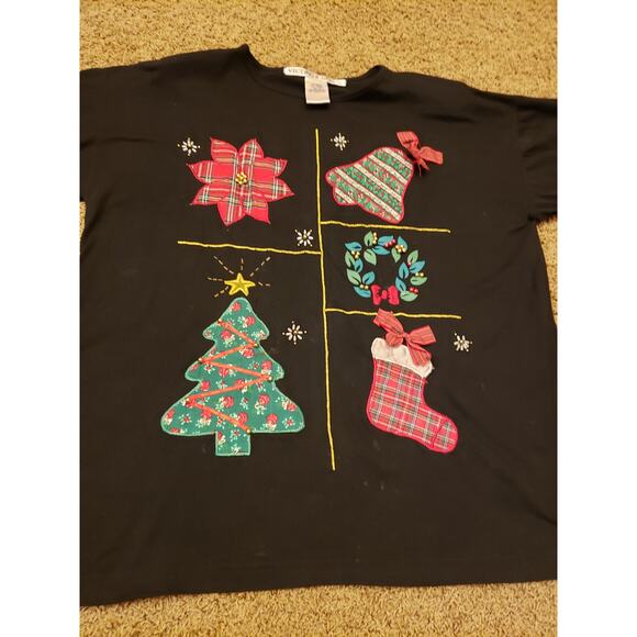 Ugly Christmas Sweater Victoria Jones Womens Sweater Black Long Sleeve Medium - Picture 8 of 13